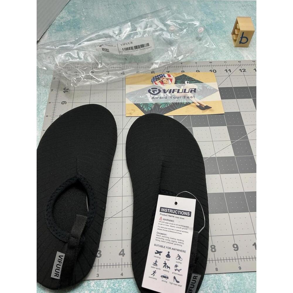 NEW VIFUUR. Water Swim Shoe Beach Aqua Sports Quick Dry Black SzUS 5.5-6.6 - Picture 1 of 7